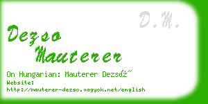 dezso mauterer business card